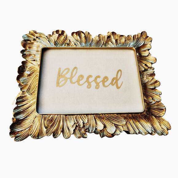 Blessed Gold Leaf Effect Jewelry Tray / Vanity Tray / Display Frame - Picture 1 of 1